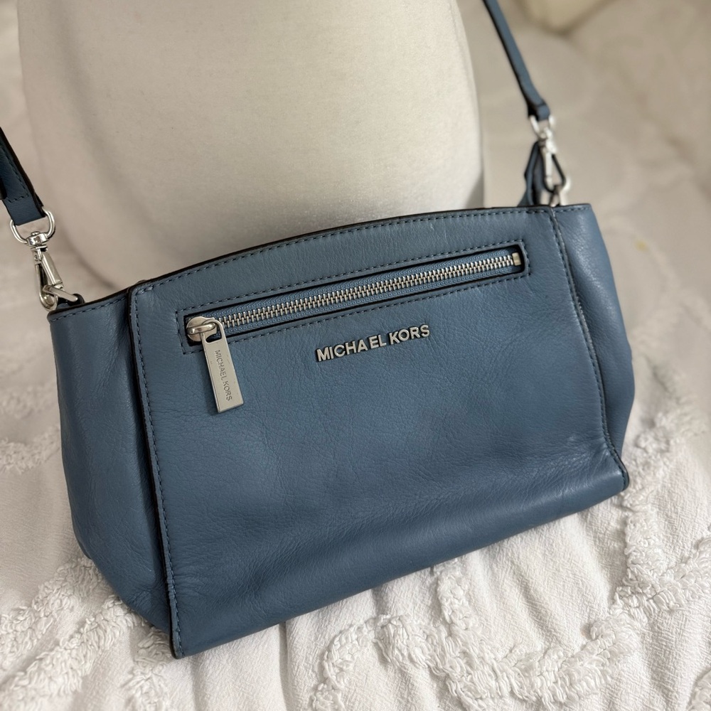 Michael Kors Sophie Surf Blue Soft Leather Small Bag